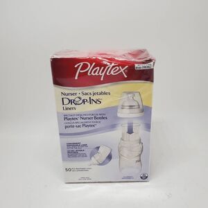 NEW Playtex Baby Nurser Bottle Drop-Ins Liners 4 oz Box of 50